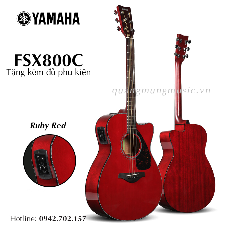 Đàn Guitar Acoustic Yamaha FSX800C-Ruby Red