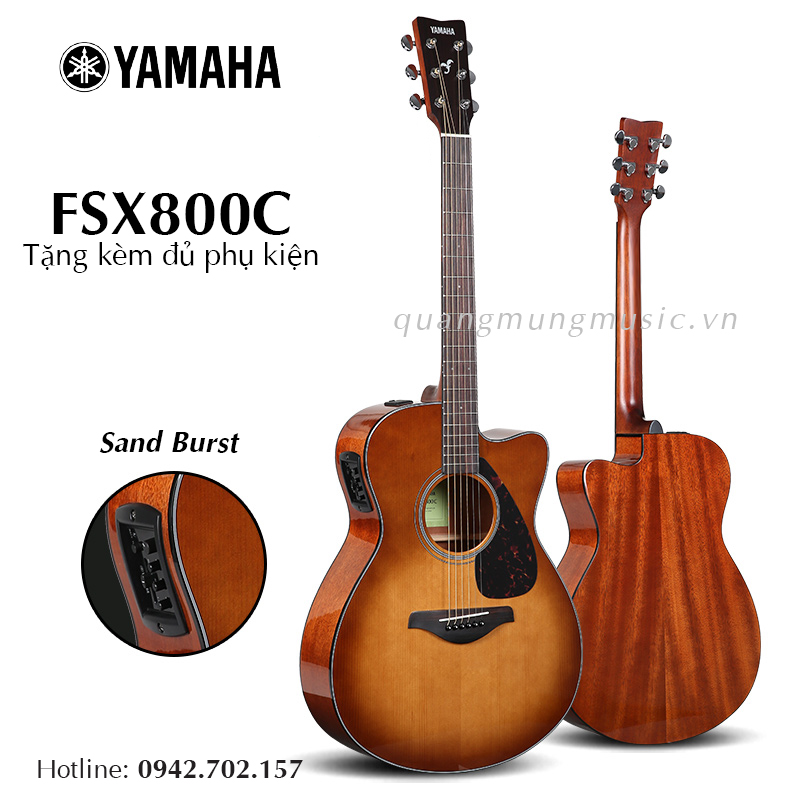 Đàn Guitar Acoustic Yamaha FSX800C-Sand Burst